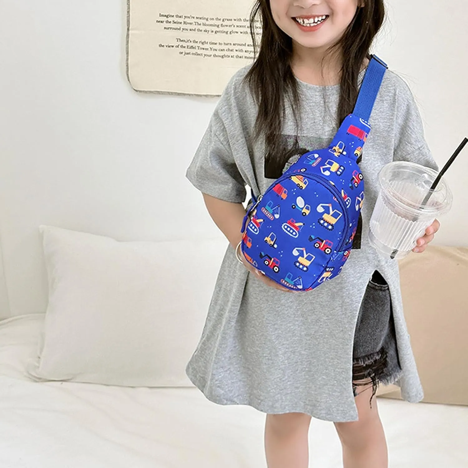 Kids Cute Dinosaur Crossbody Sling Bag Shoulder Purse Chest Daypack for Girls Boys