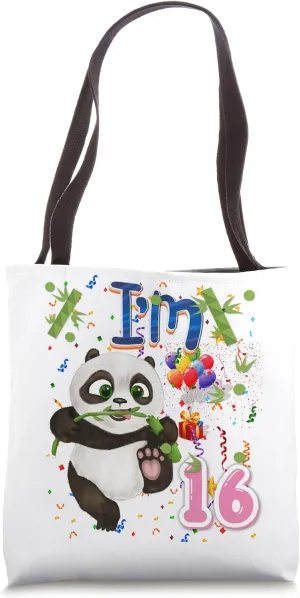 Kids16 Year Old Panda 16th Birthday Party Animal Panda Lover Tote Bag