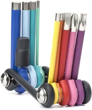 Kikkerland Rainbow 7-in-1 Multi-Tool, Compact & Durable Tool Set