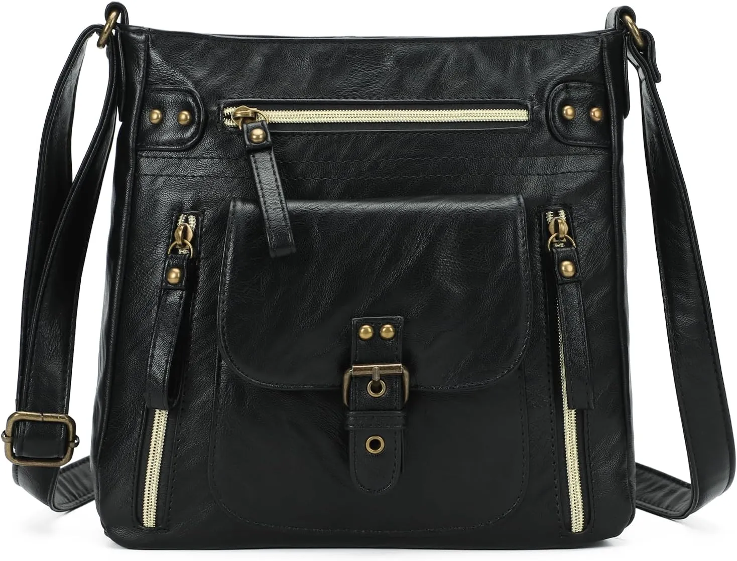 KL928 Crossbody Bags for Women, Multi Pocket Shoulder Bags, Medium PU Leather Cross Body Purses