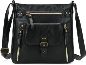 KL928 Crossbody Bags for Women, Multi Pocket Shoulder Bags, Medium PU Leather Cross Body Purses