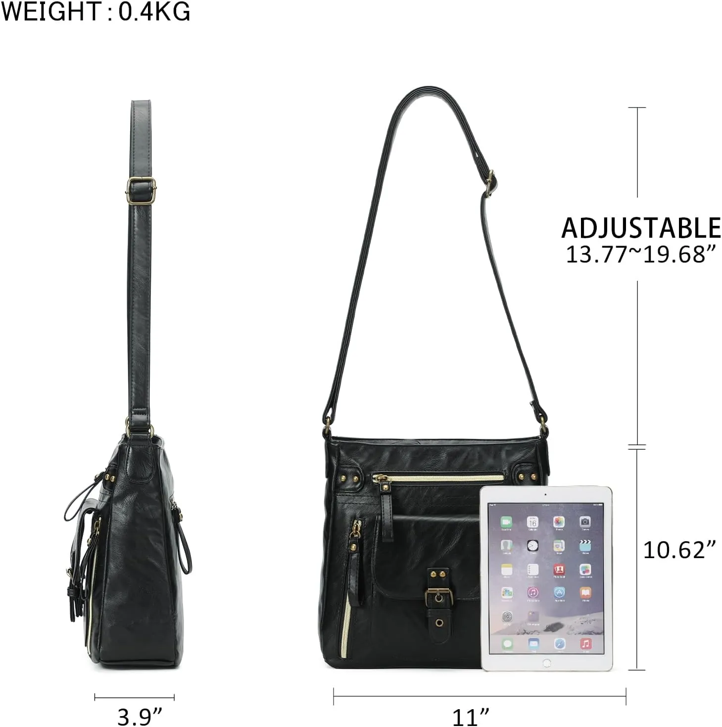 KL928 Crossbody Bags for Women, Multi Pocket Shoulder Bags, Medium PU Leather Cross Body Purses