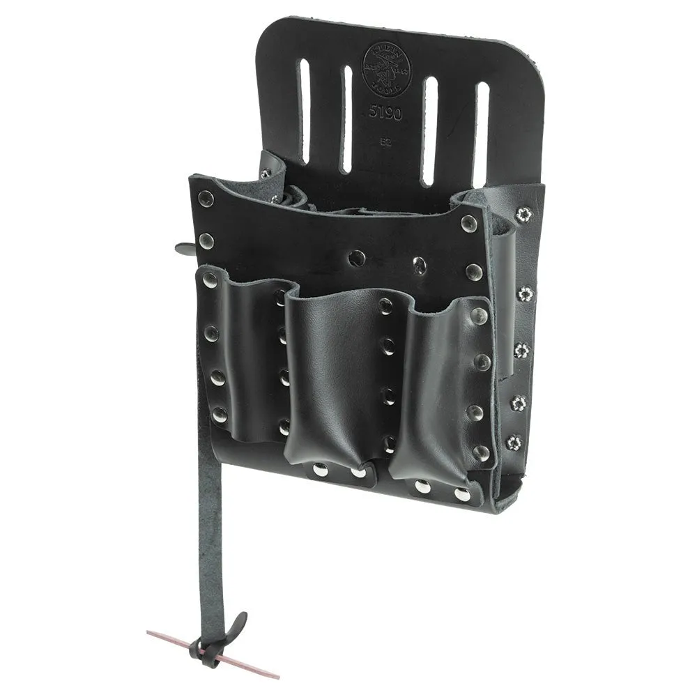 Klein 10-Pocket Tool Pouch Linemens Leather Tool Bags - 5190
