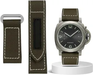 KLVN Carbon Fiber Check Nylon Canvas Strap For Panerai Lumino PAM01118 01661 Waterproof Watchband Bracelet 24mm Black Blue