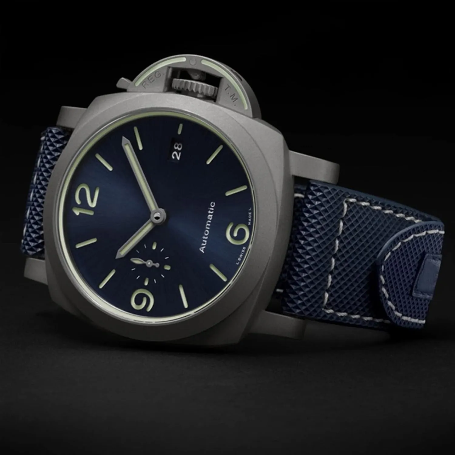 KLVN Carbon Fiber Check Nylon Canvas Strap For Panerai Lumino PAM01118 01661 Waterproof Watchband Bracelet 24mm Black Blue