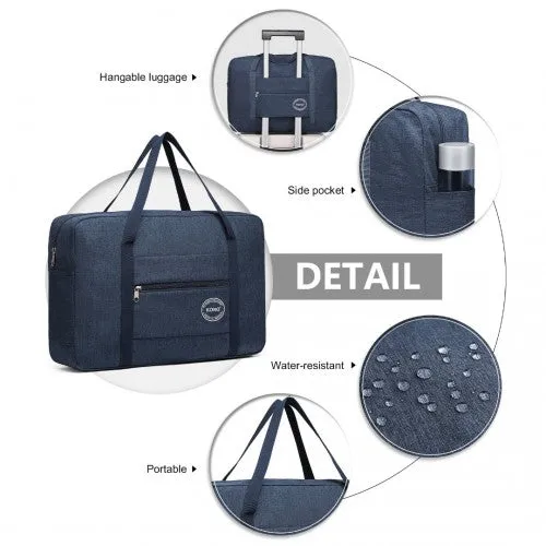 Kono Foldable Waterproof Storage Travel Handbag - Navy