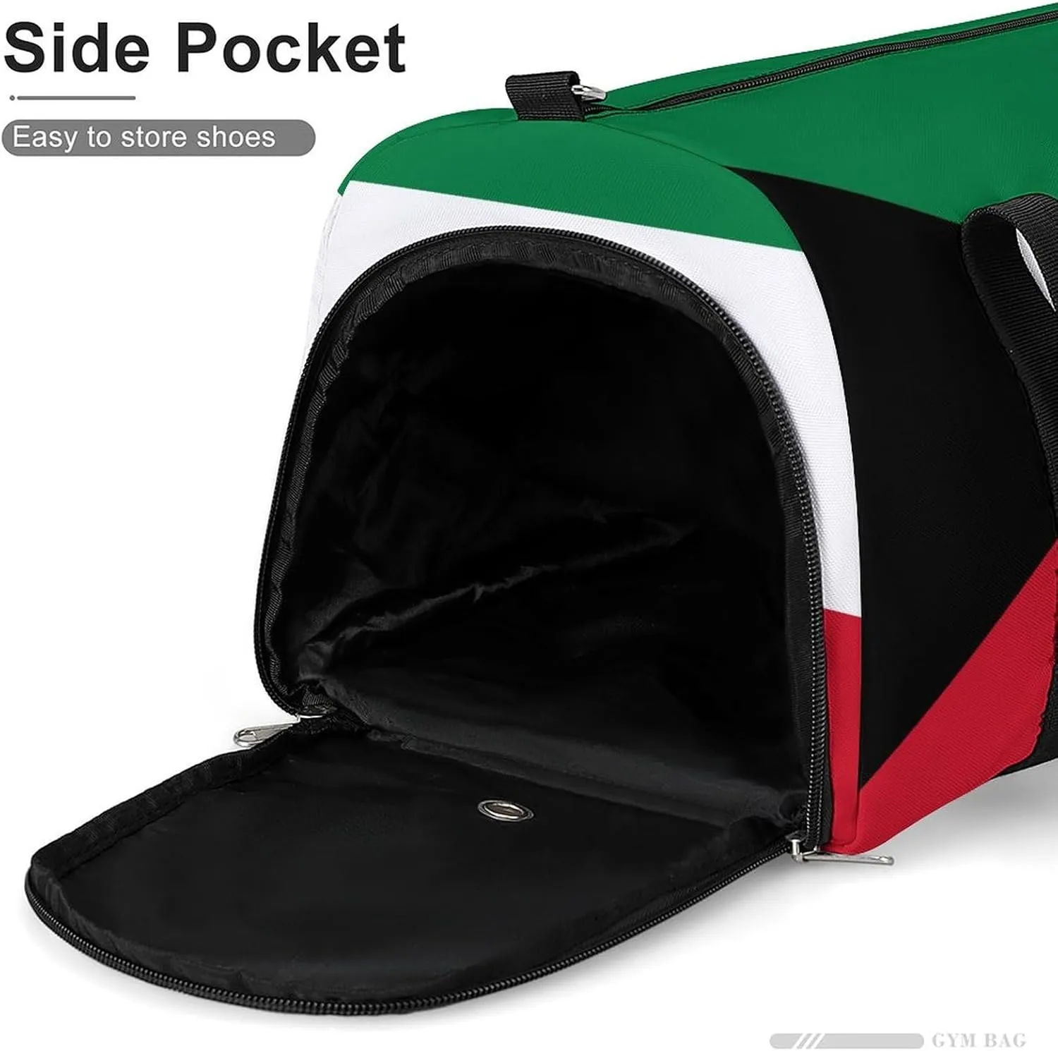 Kuwait Flag Gym Bag for Men Women with Waterproof Shoe Compartment Travel Tote