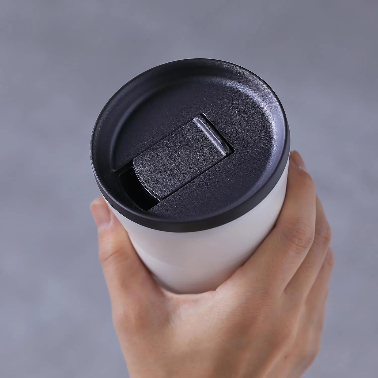 KYOCERA 12 oz Ceramic Coated Tumbler with Lid - Cream White