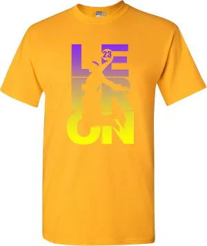 L23 23 LA Basketball Sports Fan Wear DT Adult T-Shirt Tee
