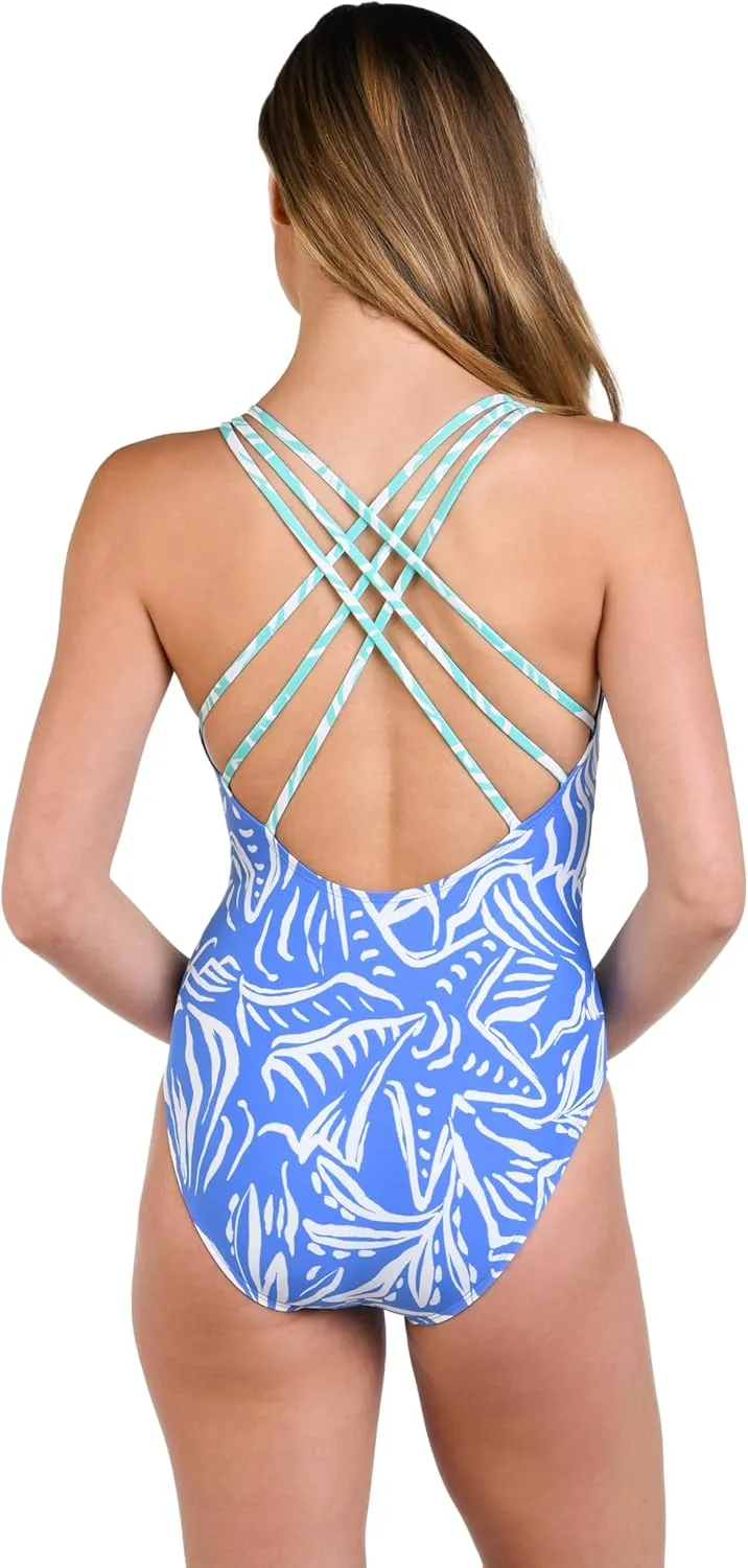 La Blanca Women's One Piece Swimsuit Plunge Tummy Control Bathing Suit
