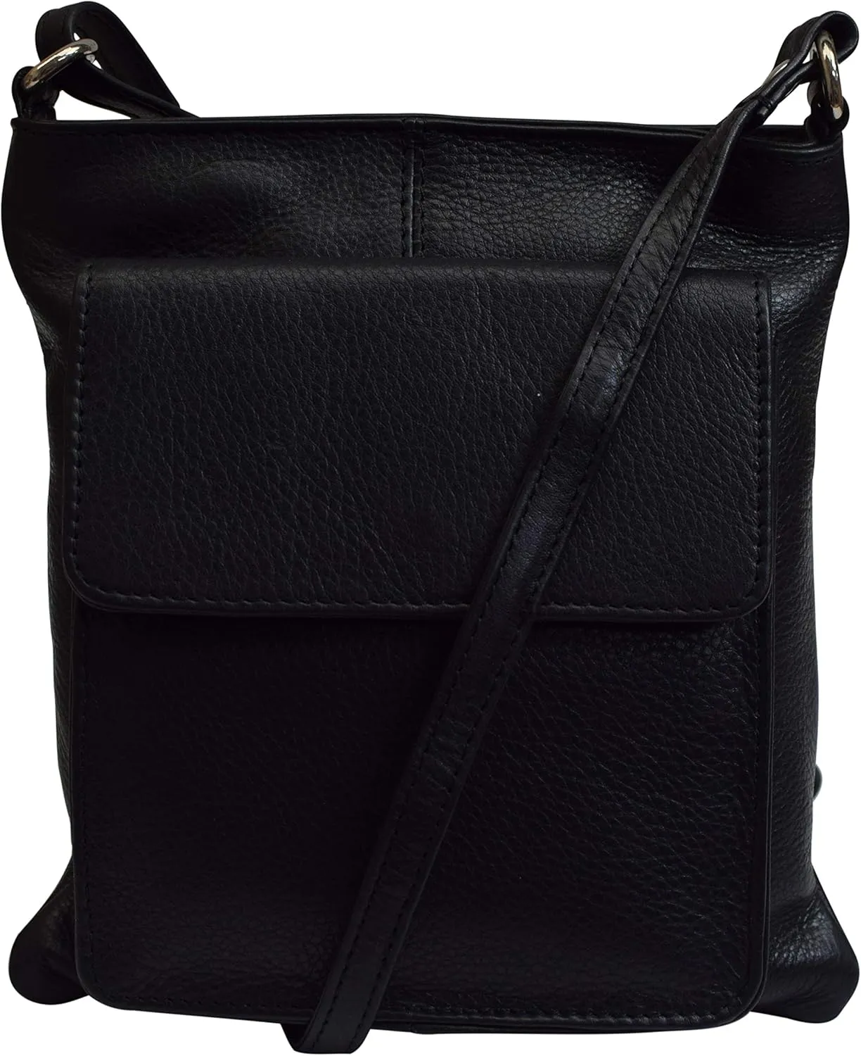 Ladies Luxury Shoulder Bag Front Pouch Pocket Genuine Leather Womens Handbag