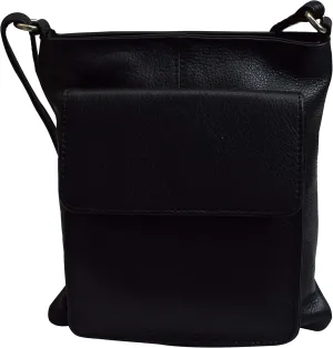 Ladies Luxury Shoulder Bag Front Pouch Pocket Genuine Leather Womens Handbag