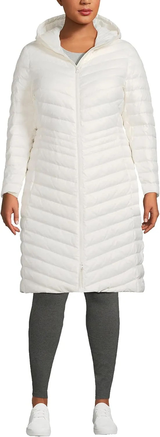 Lands' End Women's Ultralight Packable Long Down Coat