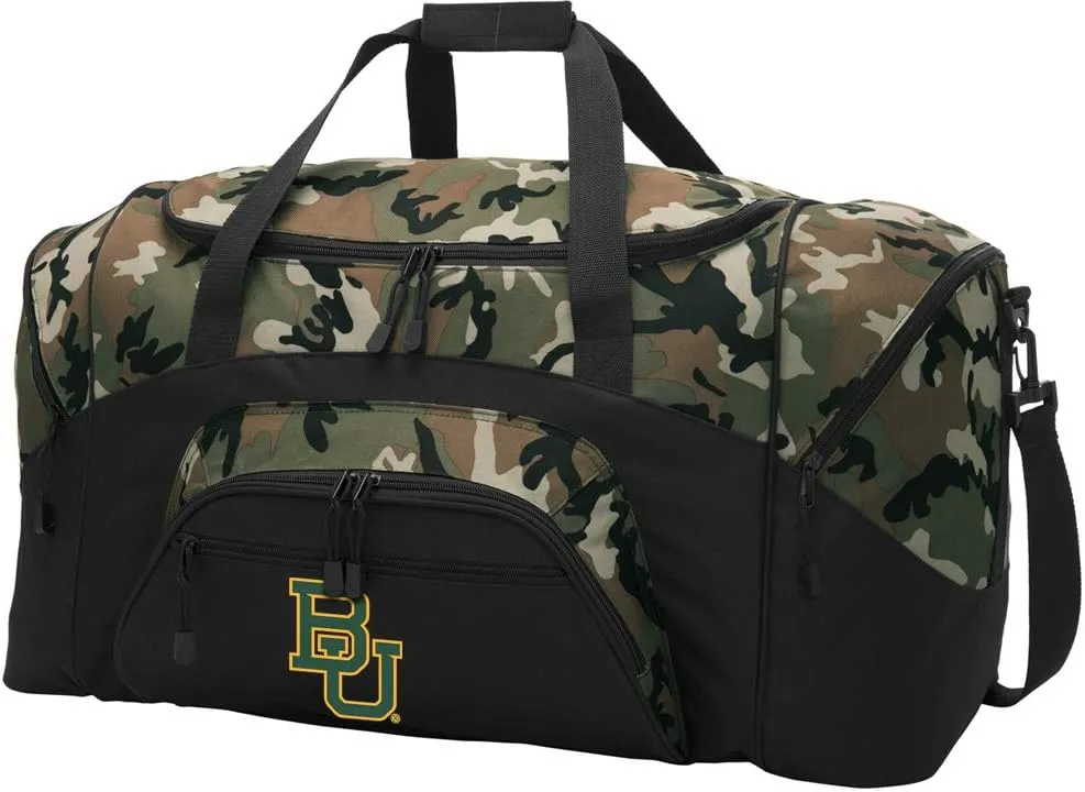 Large Camo Baylor University Duffel Bag Suitcase Or BU Bears Gym Bag