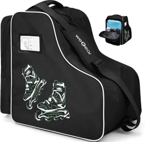 Large Capacity Skate Bag for Adults With Adjustable Shoulder Strap - Nylon Carry Bag for Roller, Ice, and Inline Skates - for Girls, Boys, Women, Men