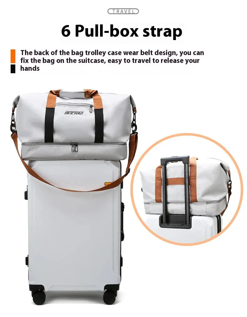 Large Capacity Travel Gym Bag Short-distance Luggage Portable Fitness Bags Shoulder Crossbody Handbags Men's Sports Waterproof B