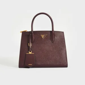 Large Galleria Tote in Bordeaux Saffiano Leather