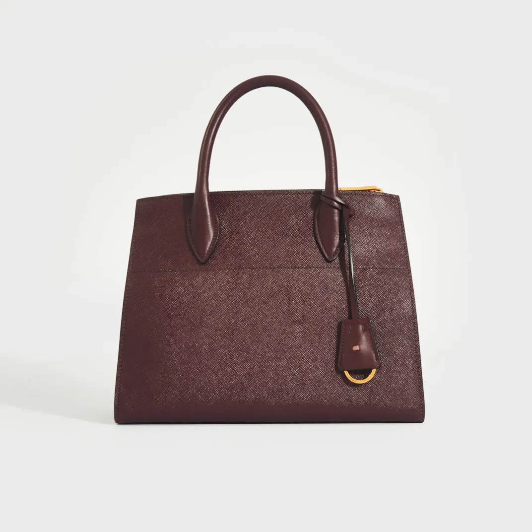 Large Galleria Tote in Bordeaux Saffiano Leather