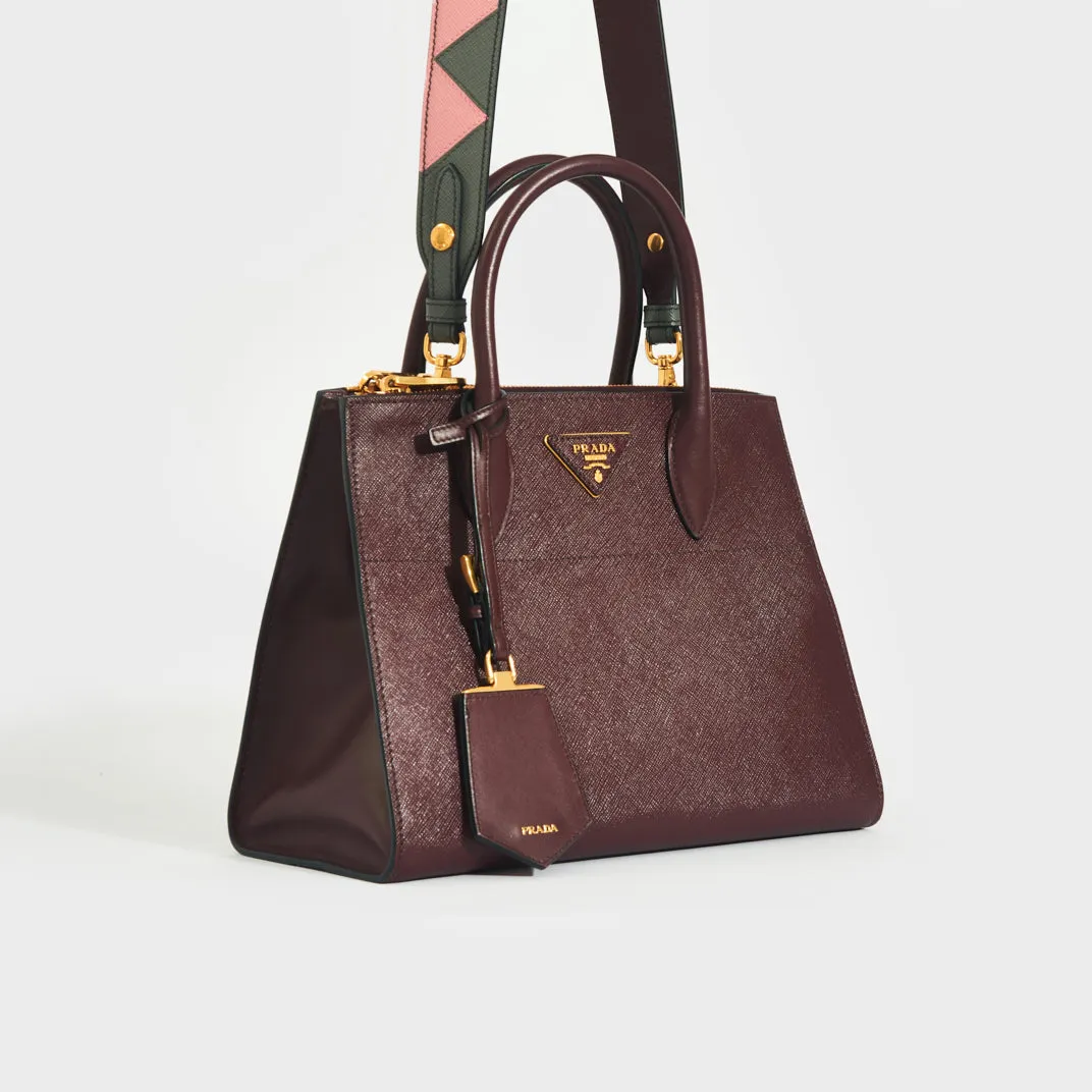 Large Galleria Tote in Bordeaux Saffiano Leather