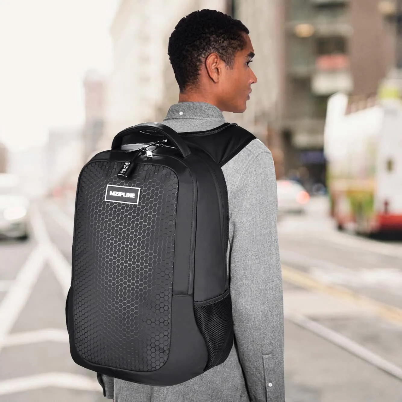 Large Laptop Backpack Bag - Smell Proof - With Combination Lock & Hoodie Water Resistant,Anti Theft Travel Daypack Travel bags for College Student Men & Women Work (Black)