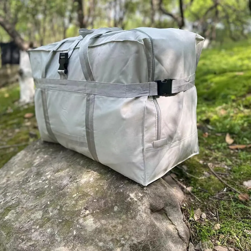 Large Oxford Travel Duffel Bag With Trolley Sleeve Multipurpose Storage Bag Reusable&Foldable Moving Tote Closet Storage Organizer