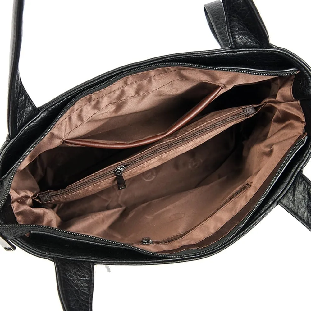 Large Tote Bag Women PU Leather Shoulder Crossbody Bags Satchel Purses Work Travel Handbags with Multi Pockets 2025