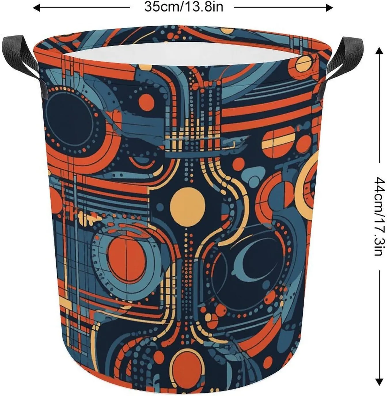 Laundry Basket Waterproof Dirty Clothes Hamper Complex Patterns Collapsible Washing Bin Clothes Bag with Handles Freestanding Laundry Hamper for Bathroom Bedroom Dorm Travel