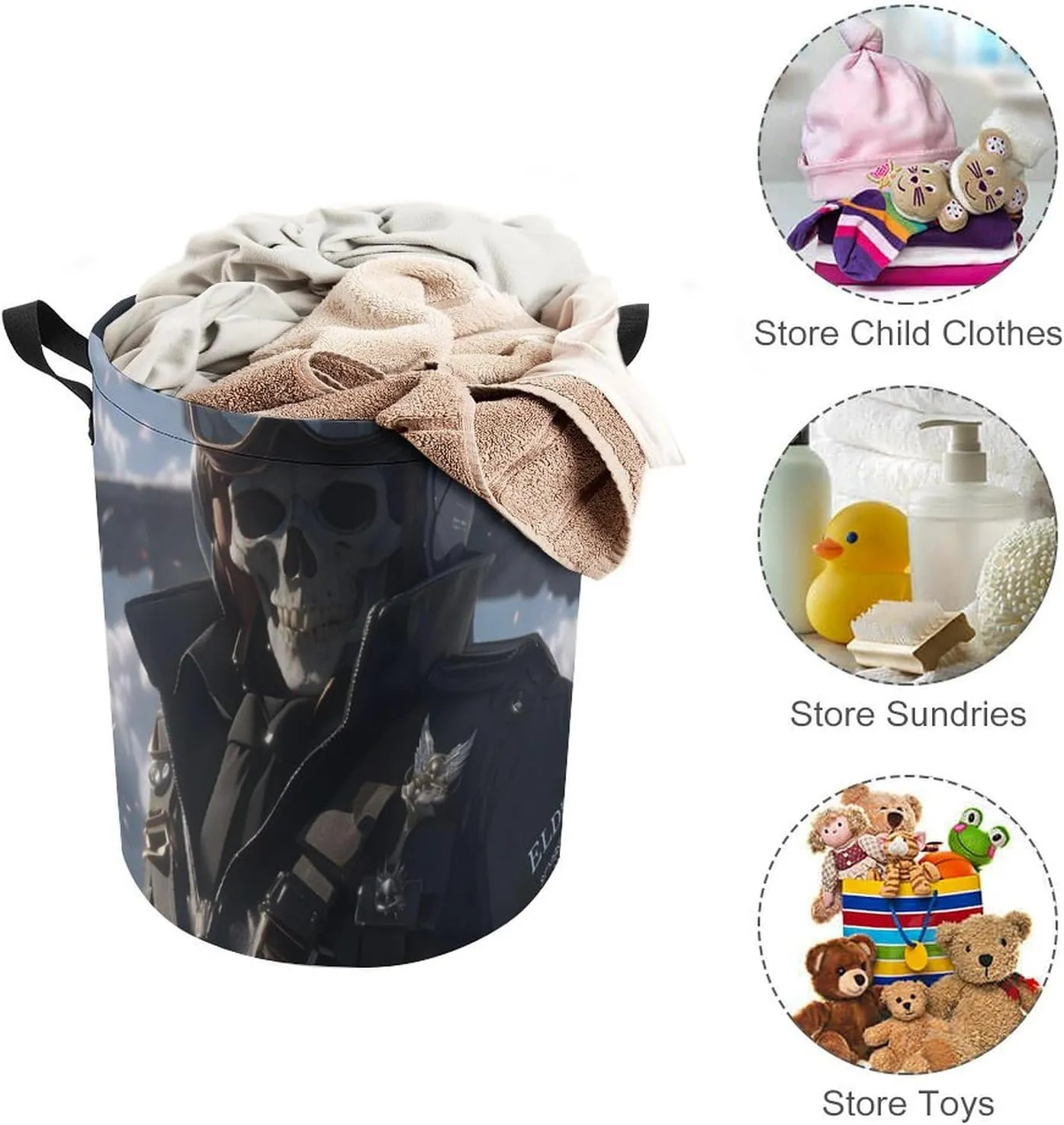 Laundry Hampers, Large Drawstring Laundry Bag, Removable Laundry Bags, Collapsible Storage Bin with Handles for Home Organization, Kids Room, Nursery Armour