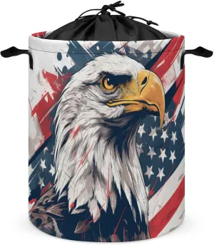 Laundry Hampers, Large Drawstring Laundry Bag, Removable Laundry Bags, Collapsible Storage Bin with Handles for Home Organization, Kids Room, Nursery Bird