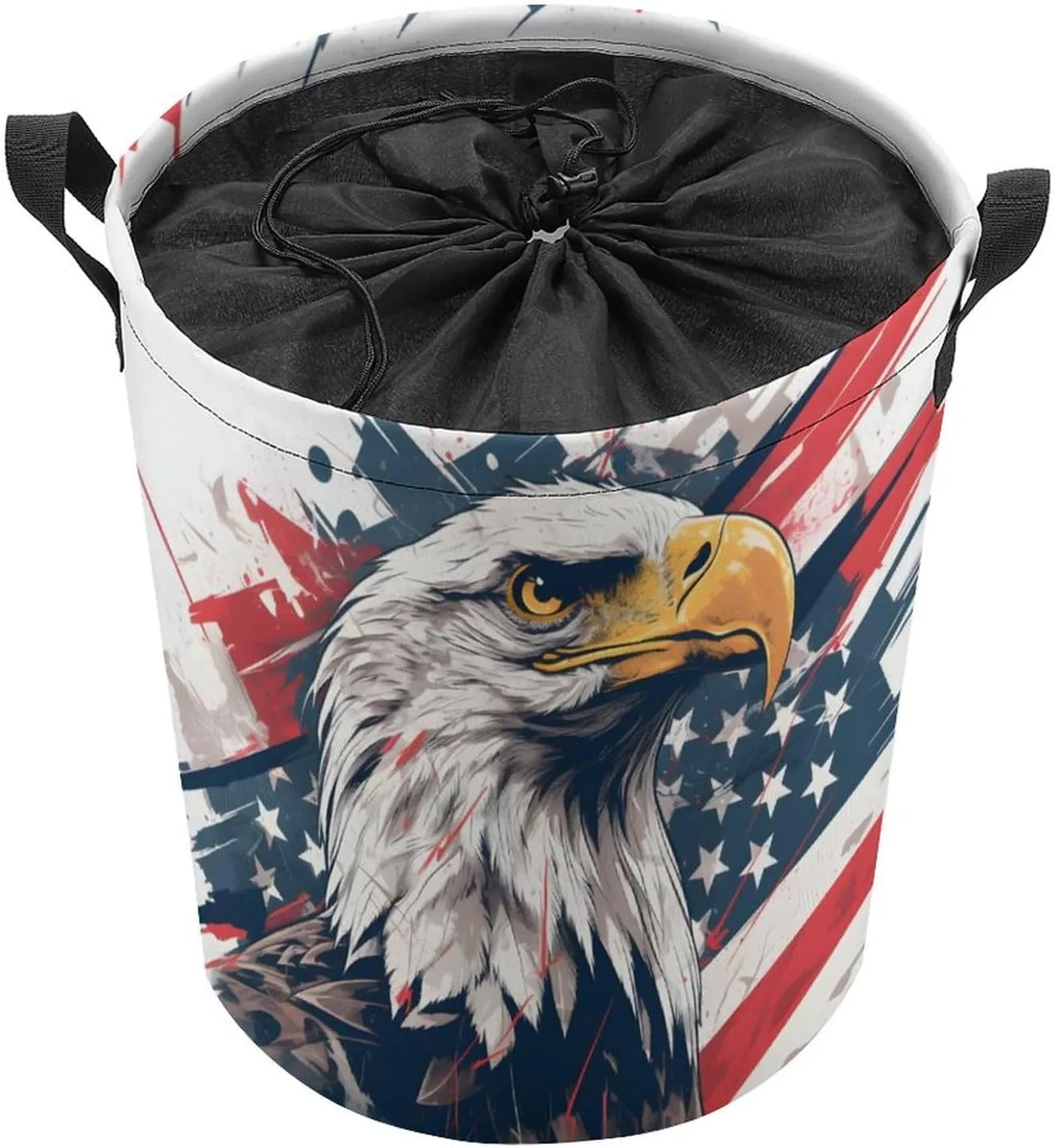 Laundry Hampers, Large Drawstring Laundry Bag, Removable Laundry Bags, Collapsible Storage Bin with Handles for Home Organization, Kids Room, Nursery Bird