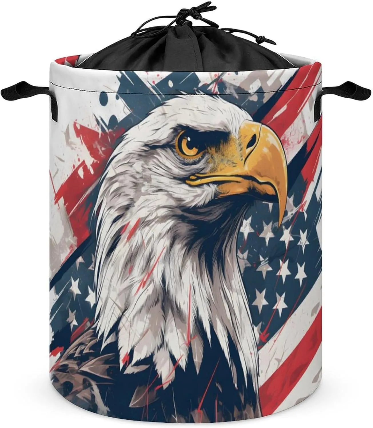 Laundry Hampers, Large Drawstring Laundry Bag, Removable Laundry Bags, Collapsible Storage Bin with Handles for Home Organization, Kids Room, Nursery Bird