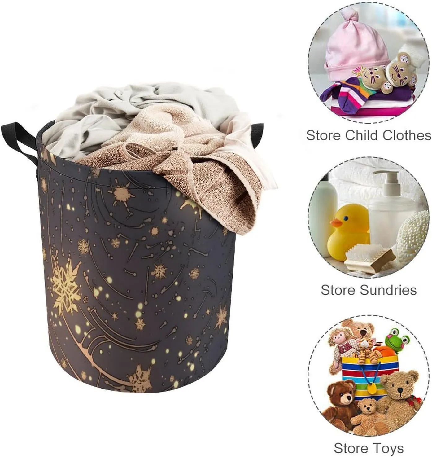 Laundry Hampers, Large Drawstring Laundry Bag, Removable Laundry Bags, Collapsible Storage Bin with Handles for Home Organization, Kids Room, Nursery Branch