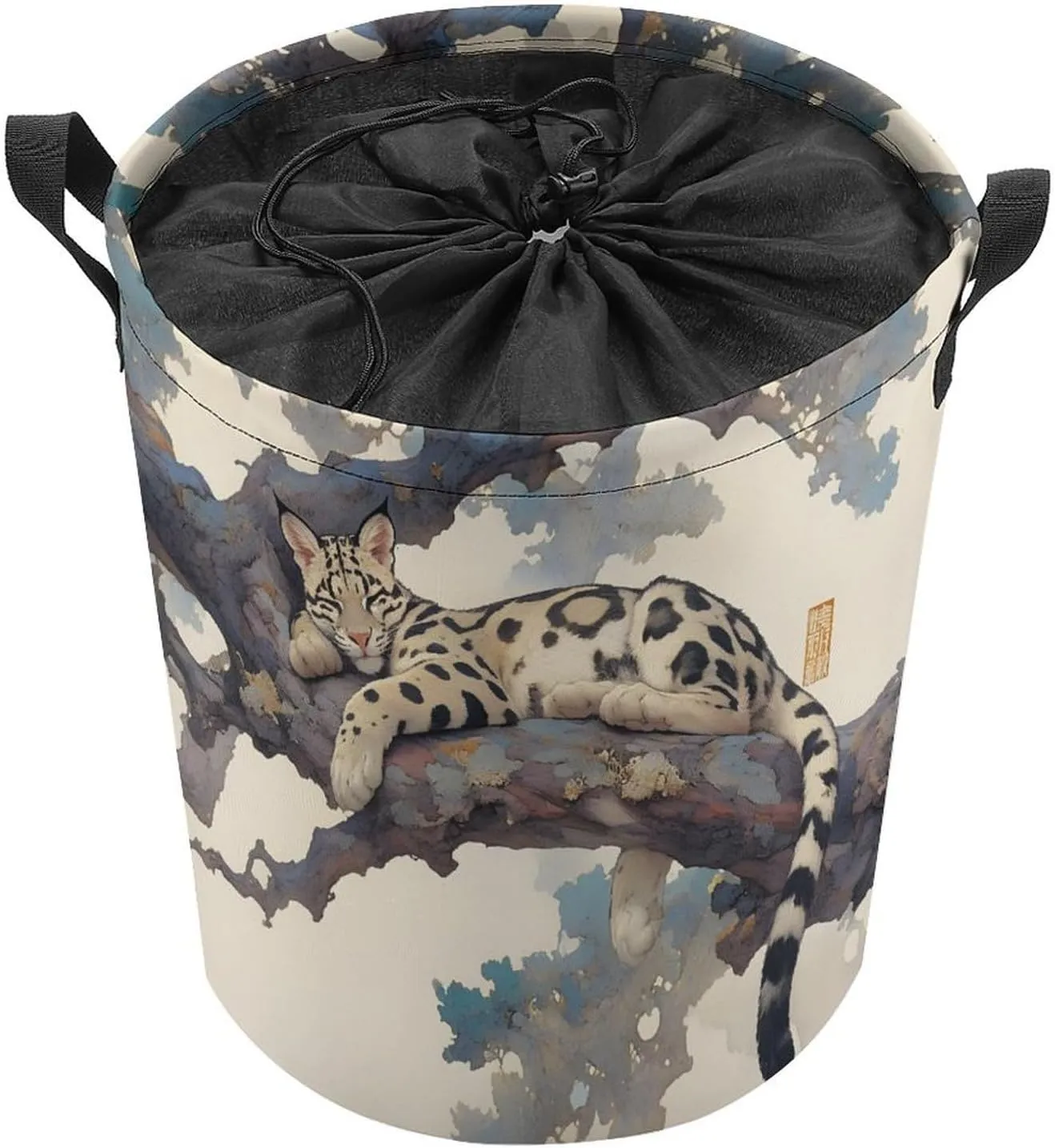 Laundry Hampers, Large Drawstring Laundry Bag, Removable Laundry Bags, Collapsible Storage Bin with Handles for Home Organization, Kids Room, Nursery Carnivore