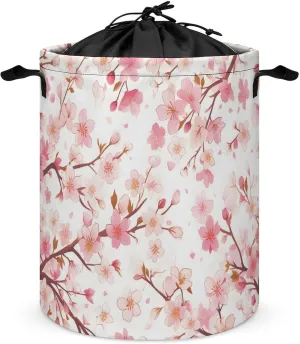 Laundry Hampers, Large Drawstring Laundry Bag, Removable Laundry Bags, Collapsible Storage Bin with Handles for Home Organization, Kids Room, Nursery Pink