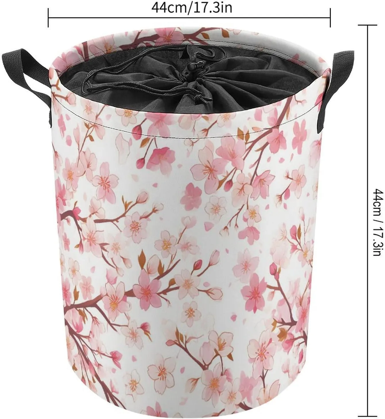 Laundry Hampers, Large Drawstring Laundry Bag, Removable Laundry Bags, Collapsible Storage Bin with Handles for Home Organization, Kids Room, Nursery Pink
