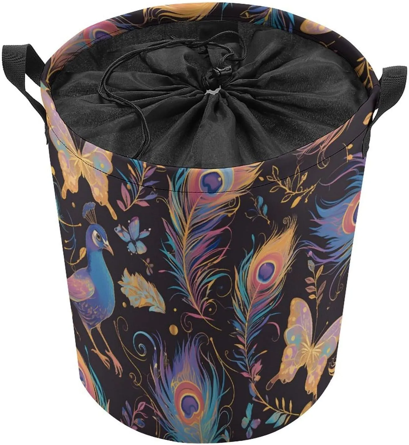 Laundry Hampers, Large Drawstring Laundry Bag, Removable Laundry Bags, Collapsible Storage Bin with Handles for Home Organization, Kids Room, Nursery Vertebrate