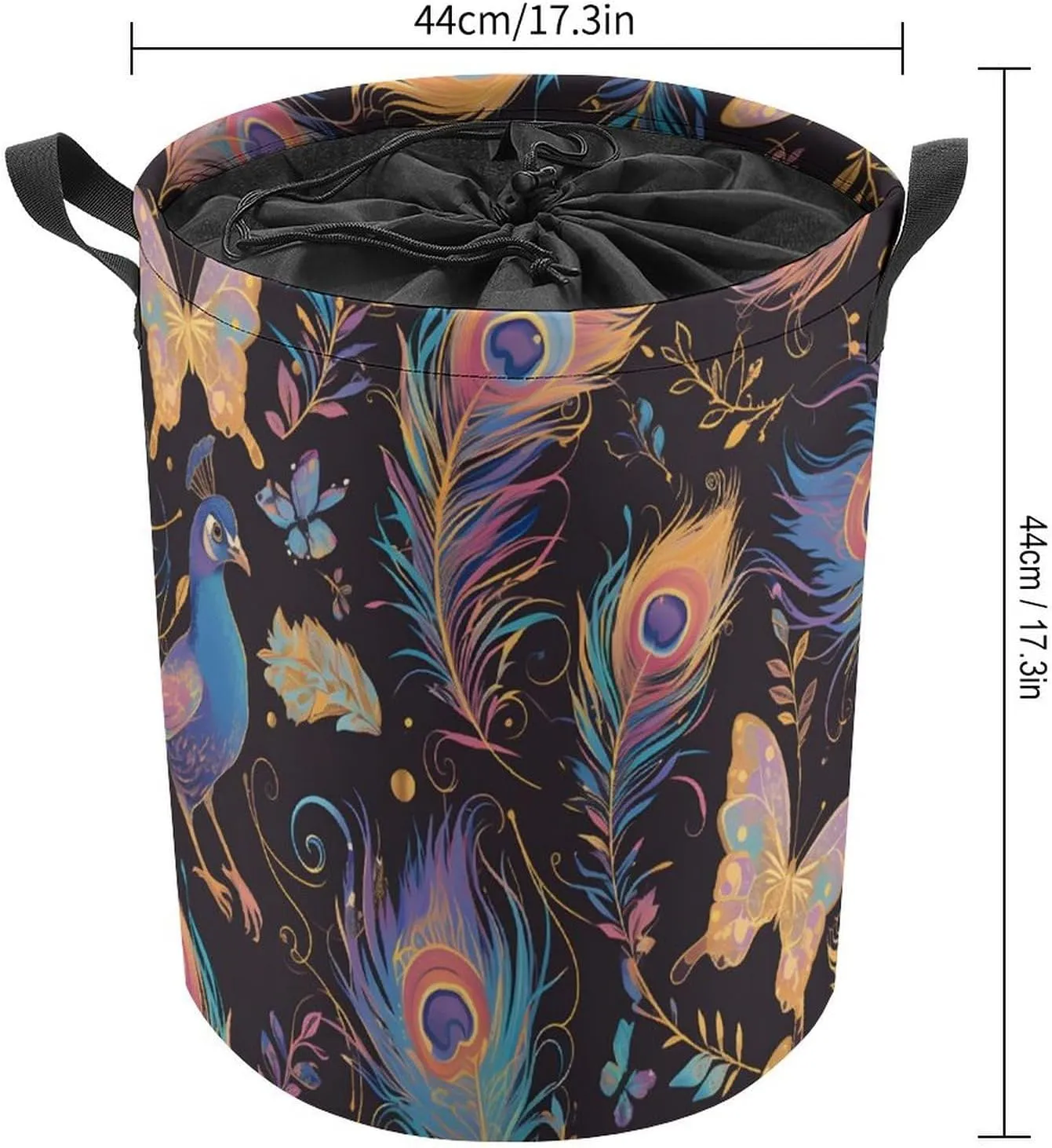 Laundry Hampers, Large Drawstring Laundry Bag, Removable Laundry Bags, Collapsible Storage Bin with Handles for Home Organization, Kids Room, Nursery Vertebrate