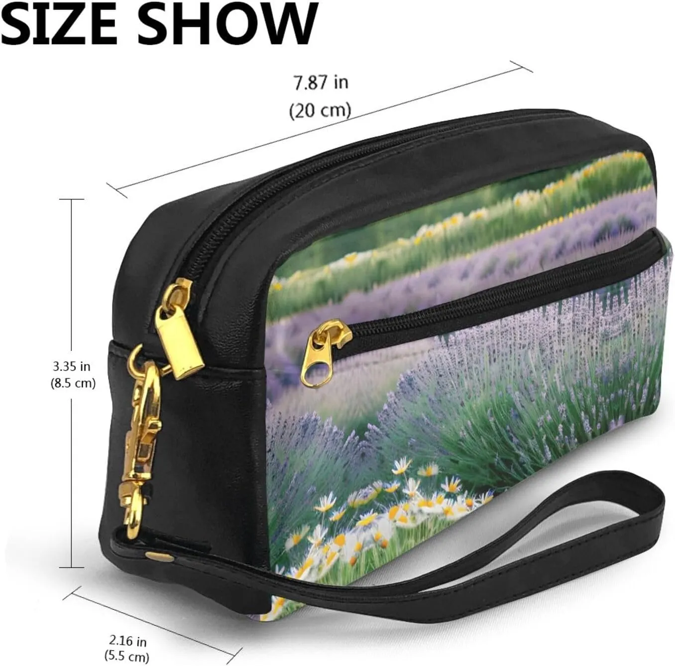 Lavender And Daisy Print Portable Makeup Bag,Travel-Friendly Design,Versatile Mini Makeup Pouchtion