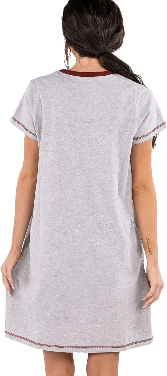 Lazy One Women's Nightgown, Funny V-Neck Sleep Shirt for Women, Novelty Pajama Shirts