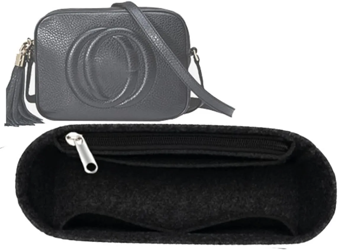 Lckaey Felt Purse Organizer For Disco Square Fringe Camera Bag Organize Organizer Liner Bag2027black 19 * 6 * 12cm