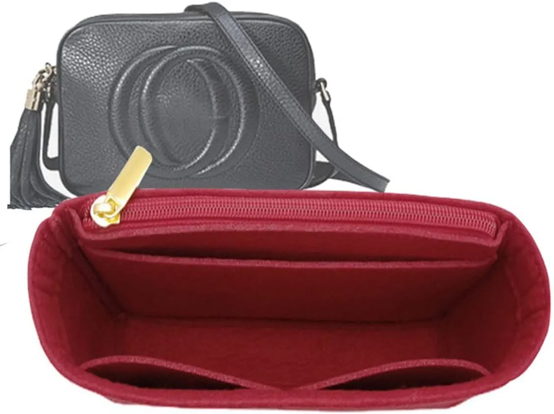 Lckaey Felt Purse Organizer For Disco Square Fringe Camera Bag Organize Organizer Liner Bag2027Claret19*6 * 12cm
