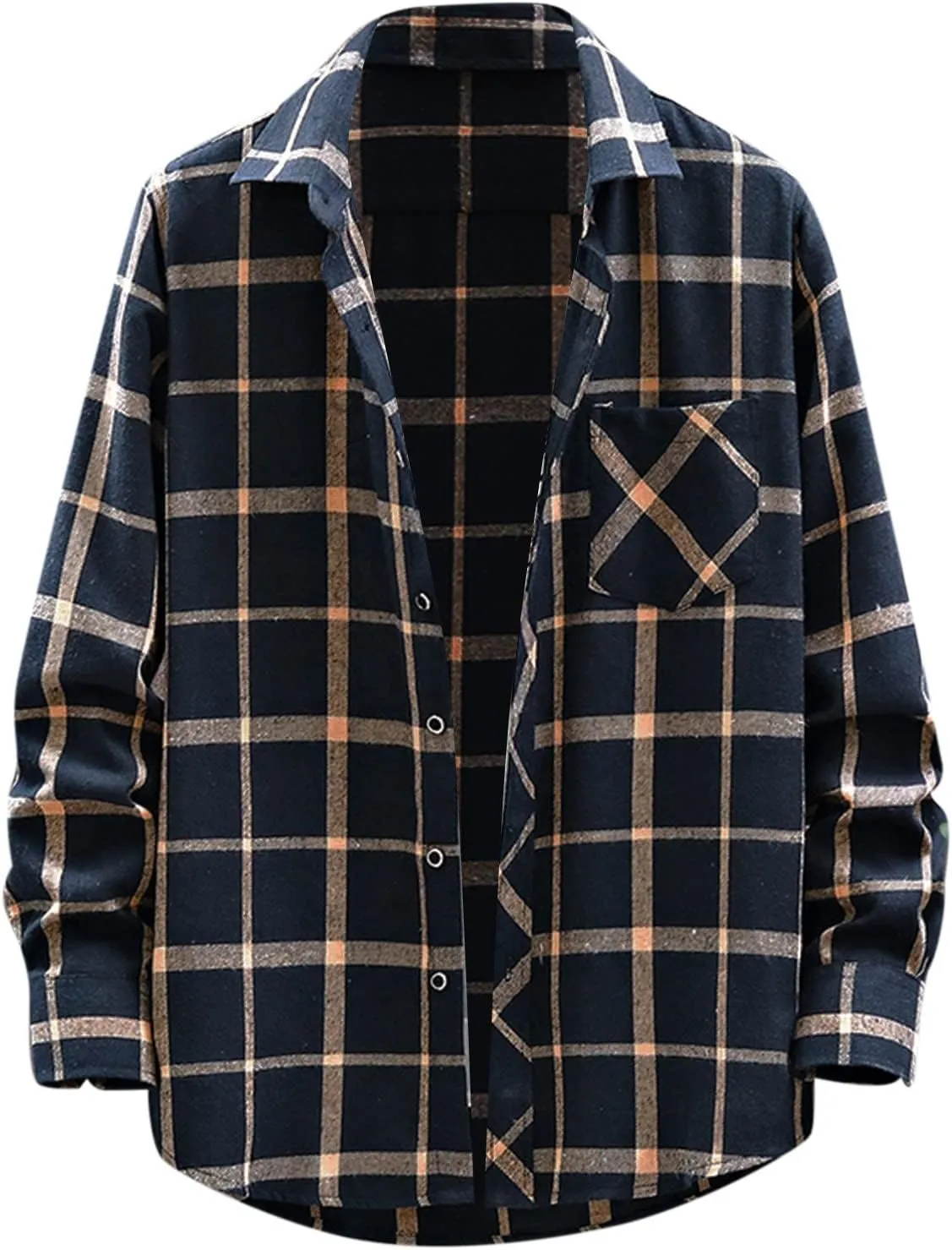 LCMTWX Men's Hooded Shirt Jacket Square Printing Lightweight Breathable Long Sleeve Lapel Formal Fleece Button Down Shirt