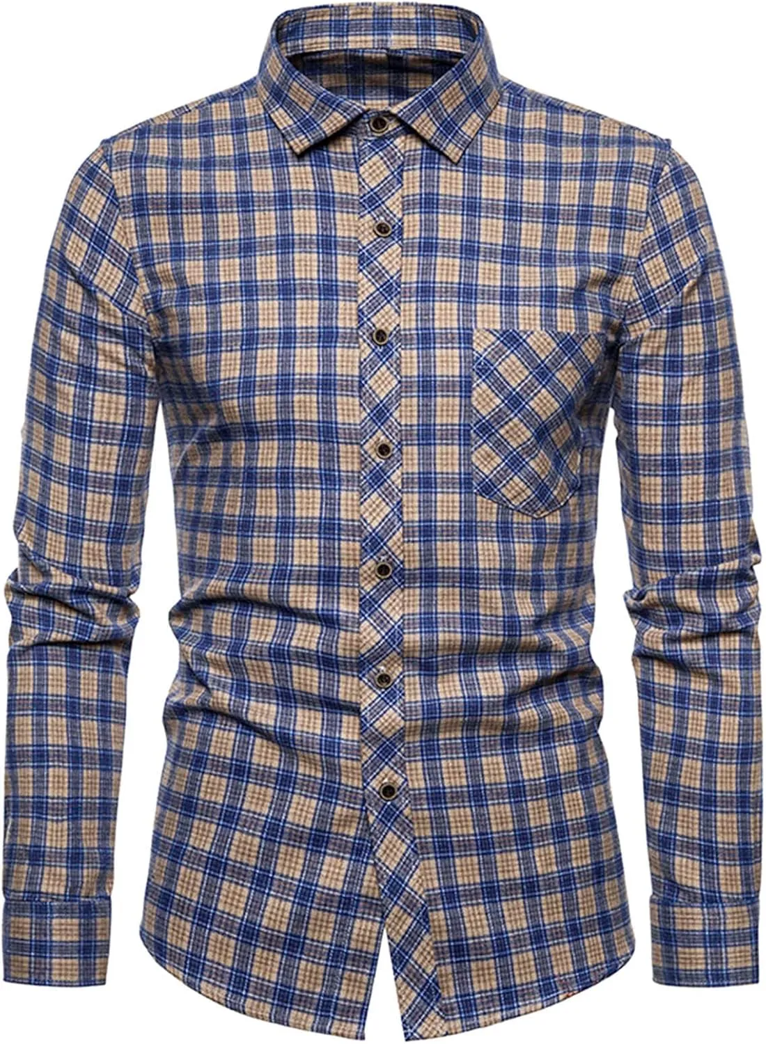 LCMTWX Men's Hooded Shirt Jacket Square Printing Lightweight Breathable Long Sleeve Lapel Formal Fleece Button Down Shirt