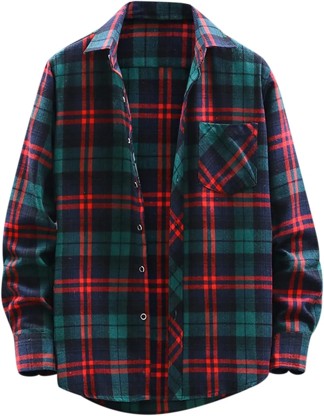 LCMTWX Men's Hooded Shirt Jacket Square Printing Lightweight Breathable Long Sleeve Lapel Formal Fleece Button Down Shirt