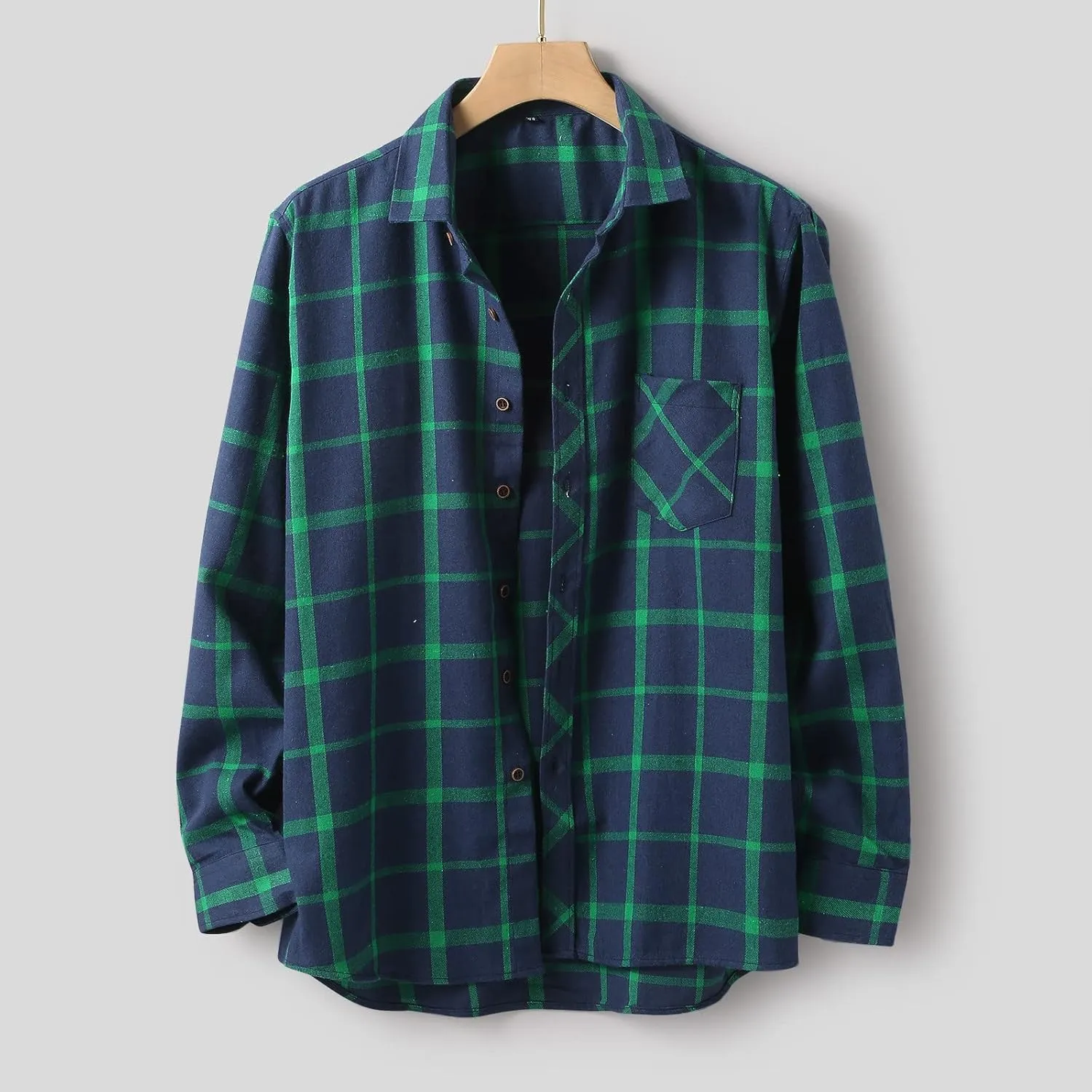 LCMTWX Men's Hooded Shirt Jacket Square Printing Lightweight Breathable Long Sleeve Lapel Formal Fleece Button Down Shirt
