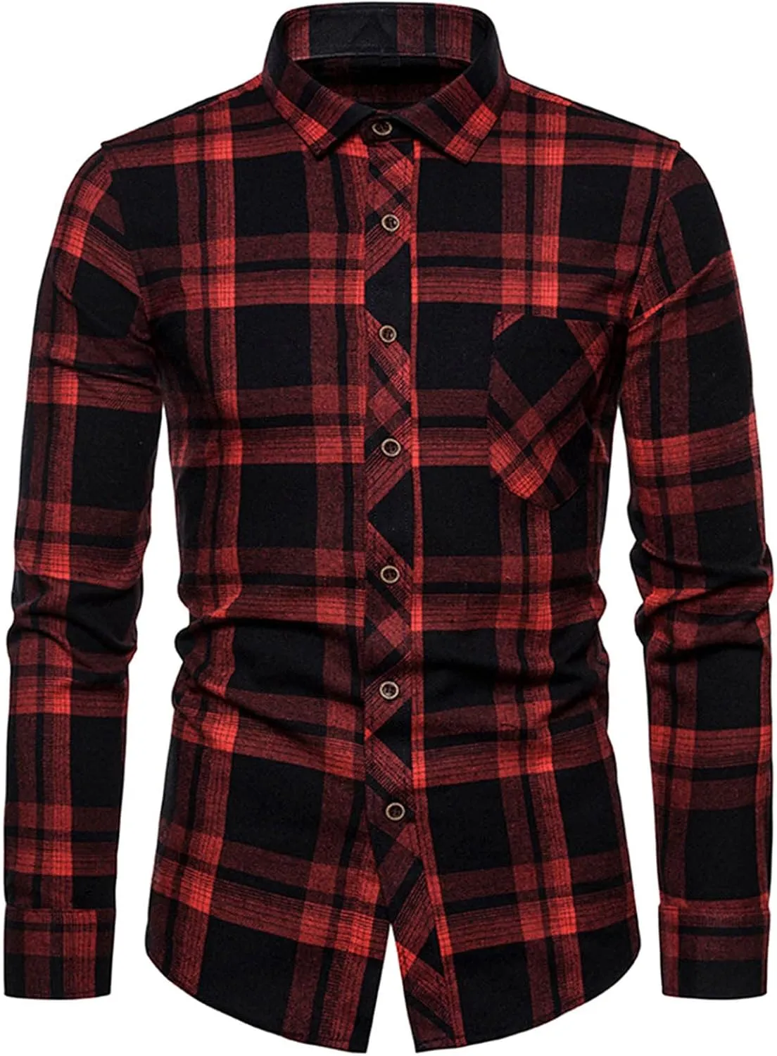 LCMTWX Men's Hooded Shirt Jacket Square Printing Lightweight Breathable Long Sleeve Lapel Formal Fleece Button Down Shirt