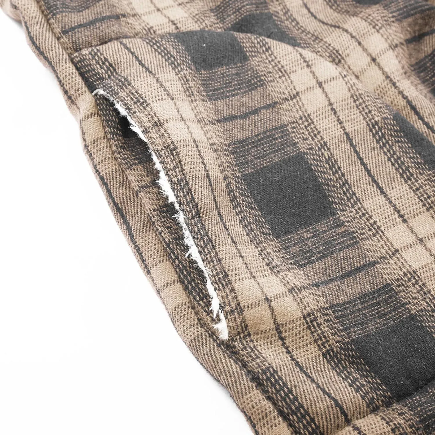 LCMTWX Men's Plaid Hooded Shirts Pullover Sweatshirt Jacket Button Collar Warm Sweater Coat Lined Hooded Plaid Shirt Soft