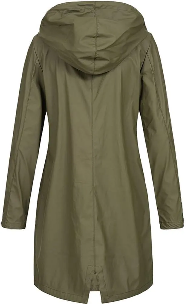LCMTWX Womens rain coat winter Waterproof Windproof Outdoor Coat Plus Women's Coat Windbreaker Trench Coat Rain Jacket