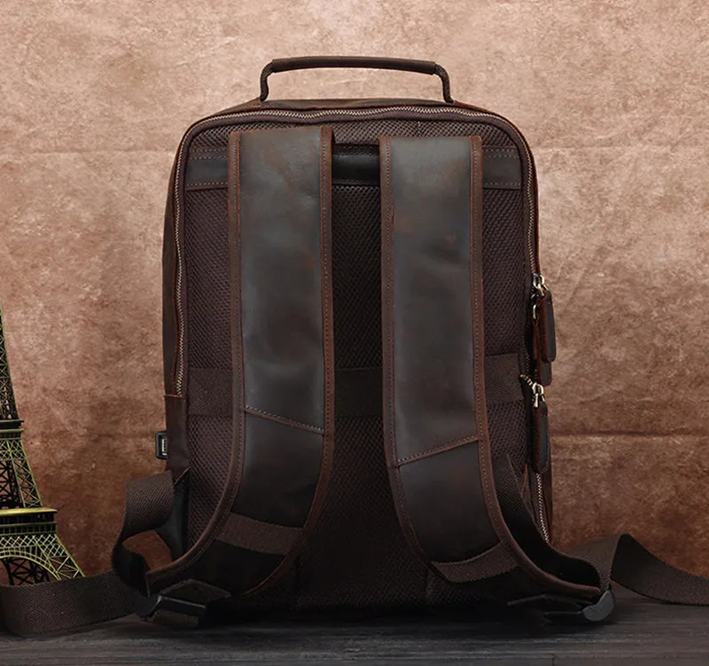 Leather Backpack for Men Leather Travel Backpack Handmade Leather Laptop Backpack