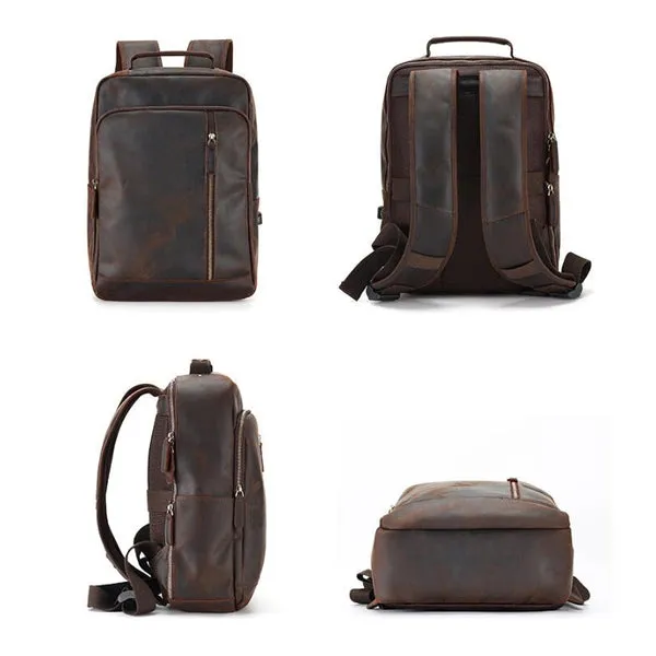 Leather Backpack for Men Leather Travel Backpack Handmade Leather Laptop Backpack